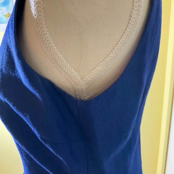 Vintage Linen Blend Shift Dress-size 6 - Picture 3 of 3